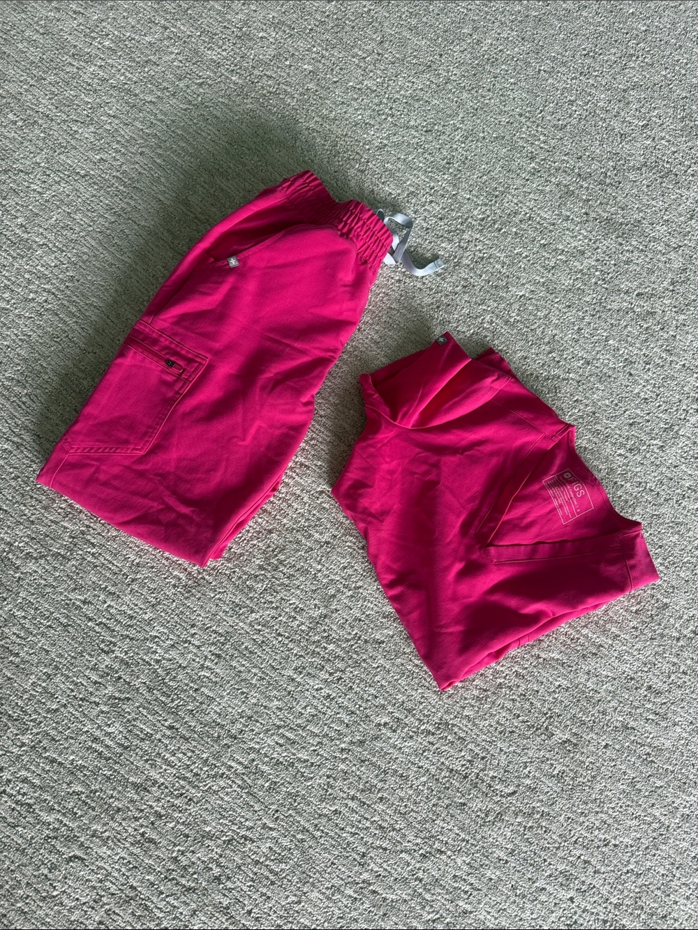 FIGS Women's PINK Fuchsia Scrub SET — Comfortable Drawstring Waist